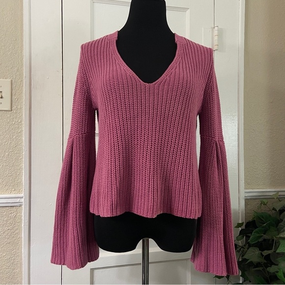 Free People Damsel Pullover Bell Sleeve Sweater Top - Picture 7 of 16